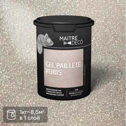 Лак декоративный Maitre Deco «Gel Paillete Rubis» эффект блеска драгоценных камней 1 кг