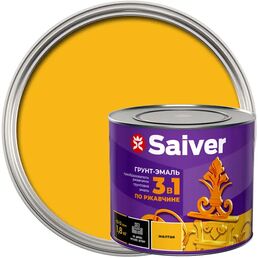 Грунт-эмаль 3 в 1 Saiver гладкая цвет желтый 1.8 кг
