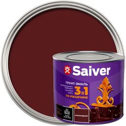 Грунт-эмаль 3 в 1 Saiver гладкая цвет шоколадный 1.8 кг