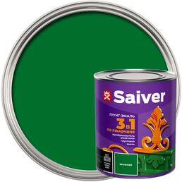 Грунт-эмаль 3 в 1 Saiver гладкая цвет зеленый 0.8 кг