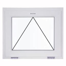 Окно пластиковое ПВХ Deceuninck одностворчатое 670x870 мм (ВxШ) фрамуга двуxкамерный стеклопакет белый/белый