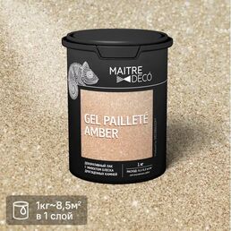 Лак декоративный Maitre Deco «Gel Paillete Amber» эффект блеска драгоценных камней 1 кг