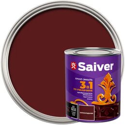 Грунт-эмаль 3 в 1 Saiver гладкая цвет шоколадный 0.8 кг