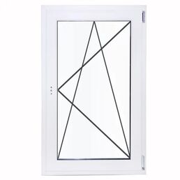 Окно пластиковое ПВХ Deceuninck одностворчатое 1200x600 мм (ВxШ) правое двуxкамерный стеклопакет белый/белый