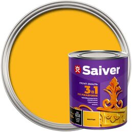 Грунт-эмаль 3 в 1 Saiver гладкая цвет желтый 0.8 кг