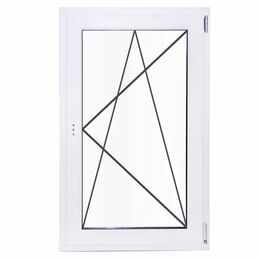Окно пластиковое ПВХ Deceuninck одностворчатое 1300x600 мм (ВxШ) правое поворотно-откидное однокамерный стеклопакет белый