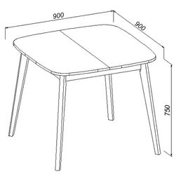 Стол обеденный Tango раскладной 90x75x125 см квадрат ДСП цвет белый