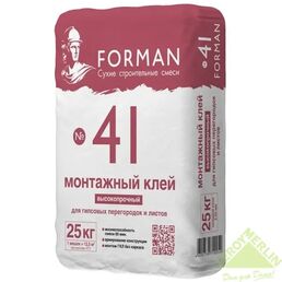 Клей гипсовый монтажный Forman 41 25 кг