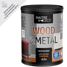 Краска универсальная Maitre Deco Wood&Metal цвет белый 0.9 л