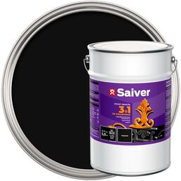 Грунт-эмаль 3 в 1 Saiver гладкая цвет черный 5.0 кг