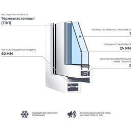 Окно пластиковое ПВХ Deceuninck двустворчатое 1160x1200 мм (ВxШ) однокамерный стеклопакет белый/белый