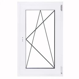 Окно пластиковое ПВХ Deceuninck одностворчатое 900x600 мм (ВxШ) правое однокамерный стеклопакет белый/белый