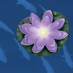 Светильник садовый плавающий Uniel «Waterlily» 17x16x6 см фиолетовый цвет света цвет фиолетовый