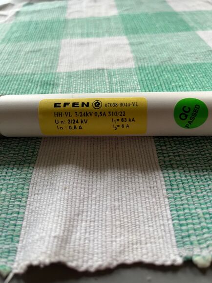 Предохранитель EFEN НН-VL 3/24 кV 0,5А 310/22mm, Евгений 7-░░░-░░░░░░7 Москва, Санкт-Петербург, Вологодская область