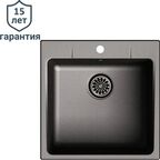 Мойка для кухни врезная Delinia 51x51 см глубина чаши 20 см кварц цвет антрацит