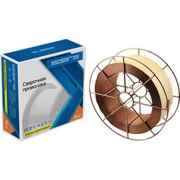 Проволока сварочная омедненная SOLARIS ER 70S-6 (WM-ER70S6-08S15) ф 0,8 мм 15 кг катушка BS300