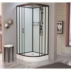 Душевая кабина Frank F410 Black 110x110 без крыши, стекло прозрачное, профиль черный