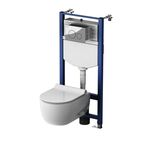 Комплект инсталляция с унитазом AM.PM Pulse Flashclean IS3LM0151.9P1702 безободковый с микролифтом клавиша цвет хромированный