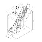 Лестница поворотная 90° деревянная левозаходная 3М
