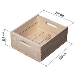 Ящик для хранения 27x13.4x30 см дерево цвет бежевый