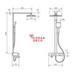 Душевая система Corsa Deco QX с верхним душем с лейкой с термостатом черная матовая (SSFTQX320QB)