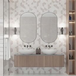 Плитка настенная Керамин Астория 3Д тип 2 40x27.5 см 1.65 м² глянцевая цвет бежево-белый