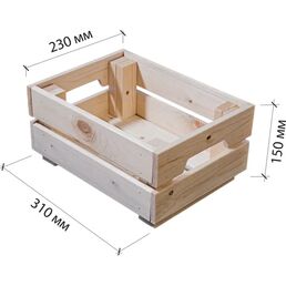 Ящик для хранения 31x23x15 см 6.5 л дерево цвет натуральное дерево