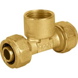 Тройник комбинированный Aquabeam 16x1/2"x16 мм ВР латунь ABO.332.Y.160416