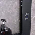 Душевая стойка Black&White Gravity GH-9005-MB черная матовая, с термостатом, с изливом