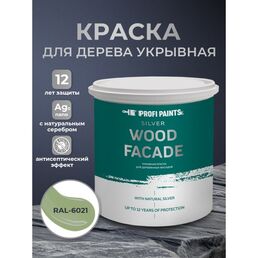 Краска по дереву акриловая для фасадов и внутренних работ PROFIPAINTS SILVER WOOD FACADE 2.7л , RAL-6021