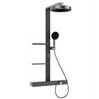 Душевая стойка Black&White Gravity GH-9005-GM оружейная сталь, с термостатом, с изливом