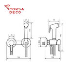 Смеситель с гигиеническим душем Corsa Deco хром (HF004)