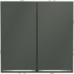 Проходной переключатель двухклавишный с подсветкой (титан) Voltum S70 VLS020406