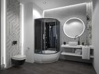 Душевая кабина Erlit Eclipse 100x100 ER5710TP-C24-RUS стекло тонированное, профиль черный