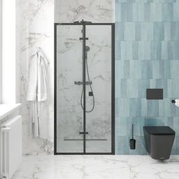 Душевая дверь в нишу Ceruttispa Bella 80 D81B Профиль черный Стекло прозрачное