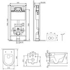 Комплект инсталляция с унитазом AM.PM Flash 2.0 Aqua Spin IS70151.9H1900, с микролифтом, клавиша ProC L цвет хром