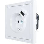 Розетка USB встраиваемая Lezard Zima с заземлением цвет белый