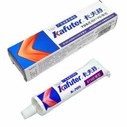 Клей-герметик силиконовый Kafuter K-705 прозрачный 45 грамм, компаунд высокотемпературный; прозрачный силиконовый клей герметик