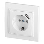 Розетка EKF Минск встраиваемая белая с USB-А (ERR16-028-100-USB)