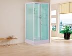 Душевая кабина Esbano Elegancia 100х80 ES-L108CKR с крышей, с LED освещением, стекло матовое, профиль белый