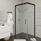 Душевой уголок Ceruttispa 79x109 Vito110B-L левый, стекло прозрачное, профиль черный