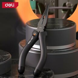 Удлиненные плоскогубцы Deli "Home Series Black" HT2106" (Эксклюзивный дизайн, софттач, возвратная пружина)