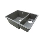 Мойка для кухни подстольного монтажа Delinia 55x42 см глубина чаши 20 см кварц цвет серый шелк