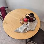 Стол кухонный Экомебель Фрам раскладной 90x75x90 см круг дерево цвет натуральный венге