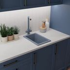 Мойка для кухни врезная Delinia 31x46 см глубина чаши 19 см кварц цвет серый