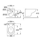 Подвесной унитаз Grohe Bau Ceramic 39427000 без крышки