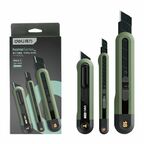 Набор технических ножей Deli "Home Series Green" HT4003L (ножи 9мм+18мм+Т-образный), эксклюзивный дизайн, корпус из высококачественного soft touch пластика