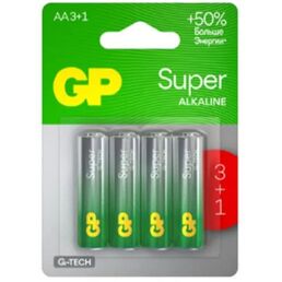 Батарейки GP Super Alkaline 15А 3/1 АA-4шт