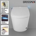 Комплект Унитаз-биде подвесной с инсталляцией Grossman 901.5702.01.000 с сиденьем микролифт, белый