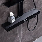 Душевая стойка Black&White Gravity GH-9005-MB черная матовая, с термостатом, с изливом